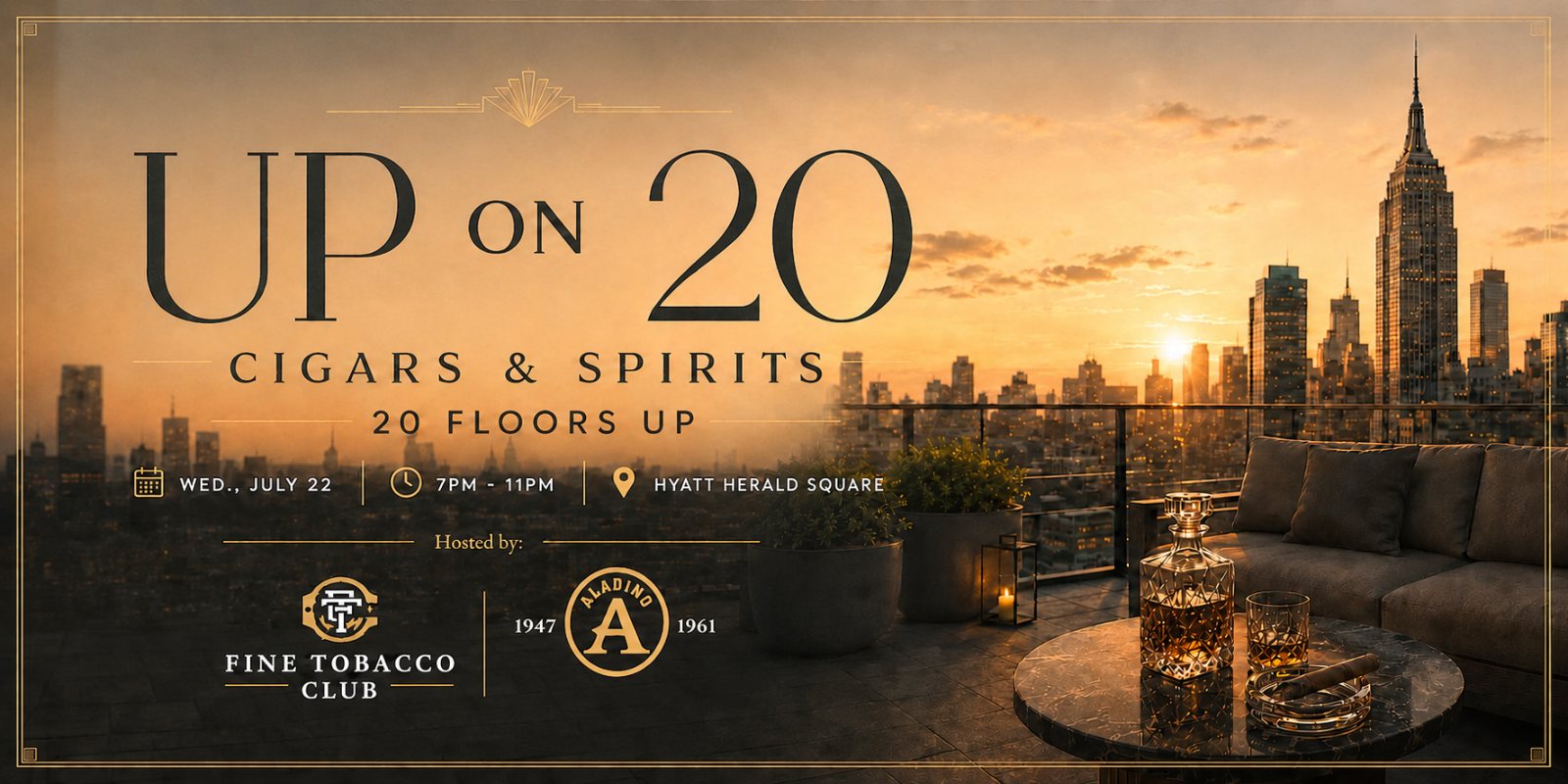 Up On 20 Rooftop Cigar Event feat. Aladino Cigars